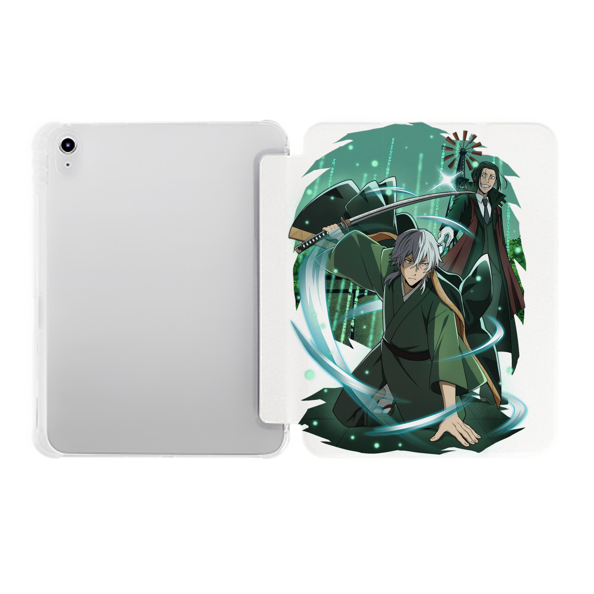 （画像用） 文豪ストレイドッグス Bungo Stray Dogs IPad ケース ペン収納付き 三つ折りスタンド PUレザー×シリコン 対応機種9.5/10.5/10.9インチ